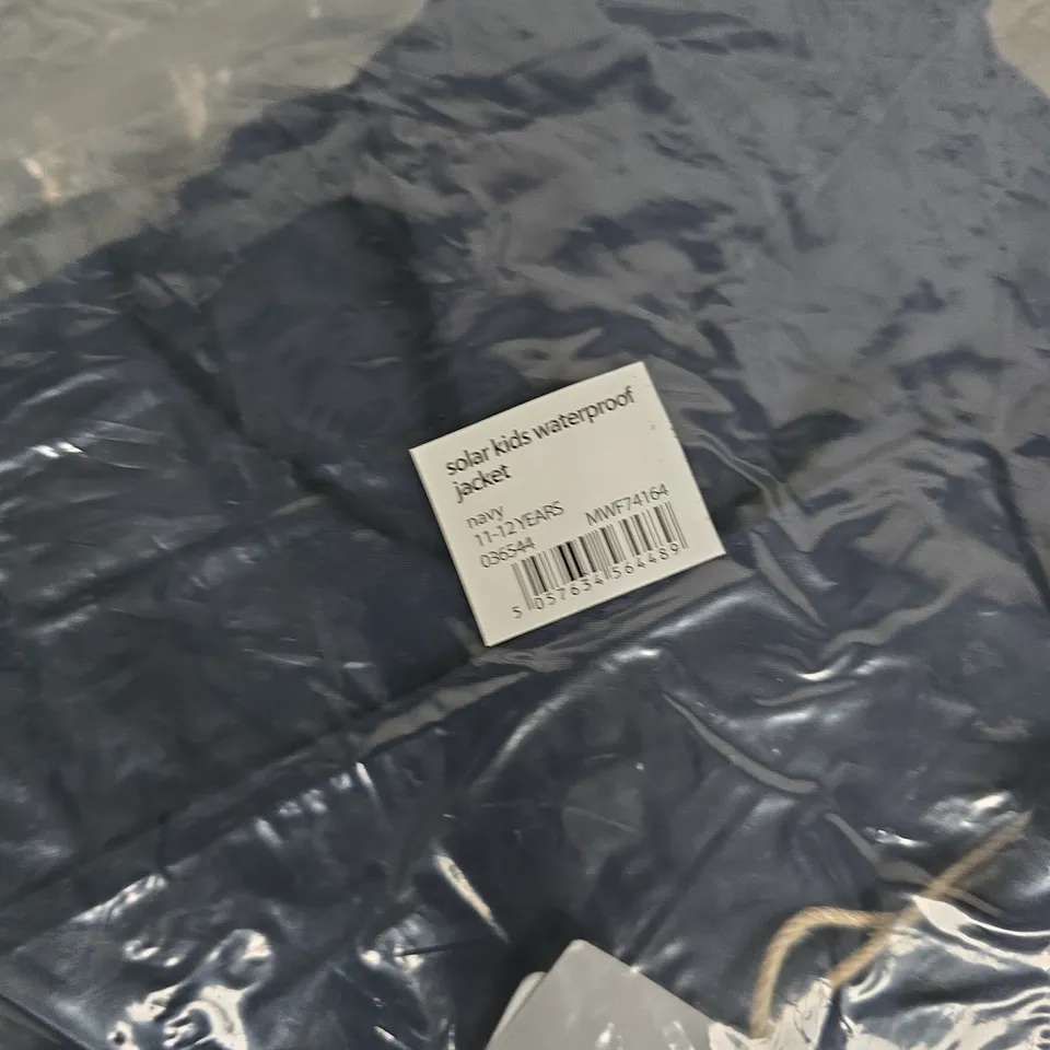 BAGGED MOUNTAIN WAREHOUSE KIDS' WATERPROOF JACKET – NAVY, 11-12 YEARS (WITH TAGS)