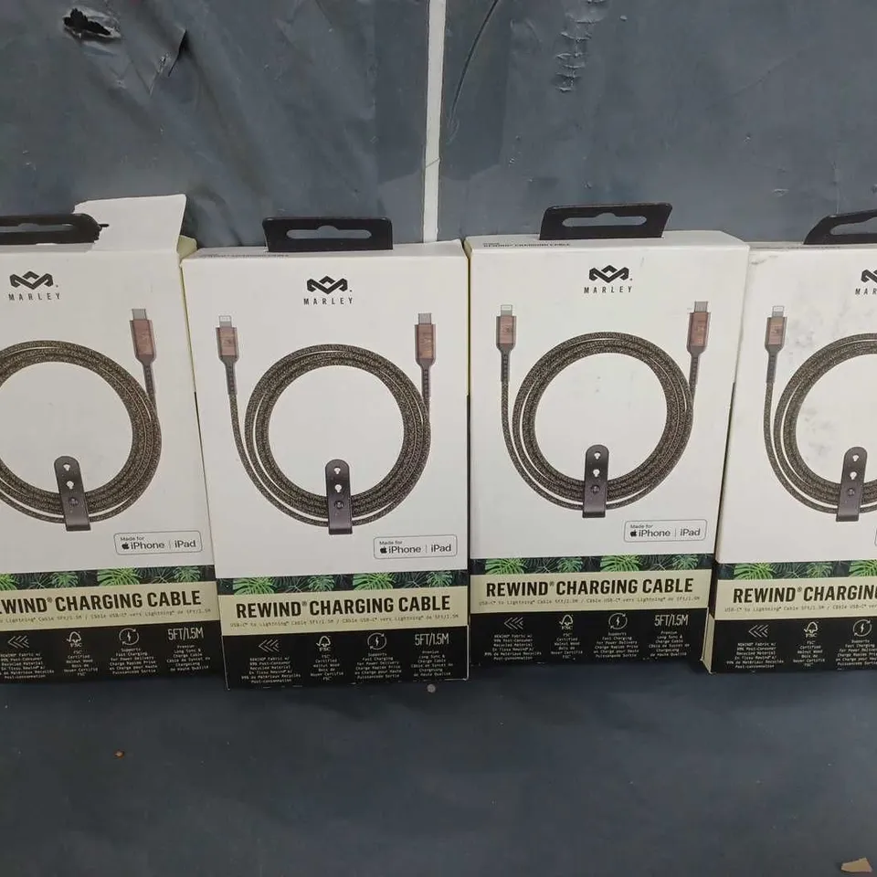 4 BOXED HOUSE OF MARLEY REWIND CHARGING CABLE EM-JC010-SB