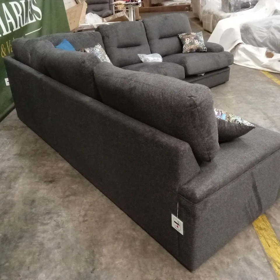 TRIESTE FABRIC CORNER GROUP SOFA - CHARCOAL RRP £2999