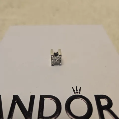 PANDORA SILVER LETTER M CHARM BEAD