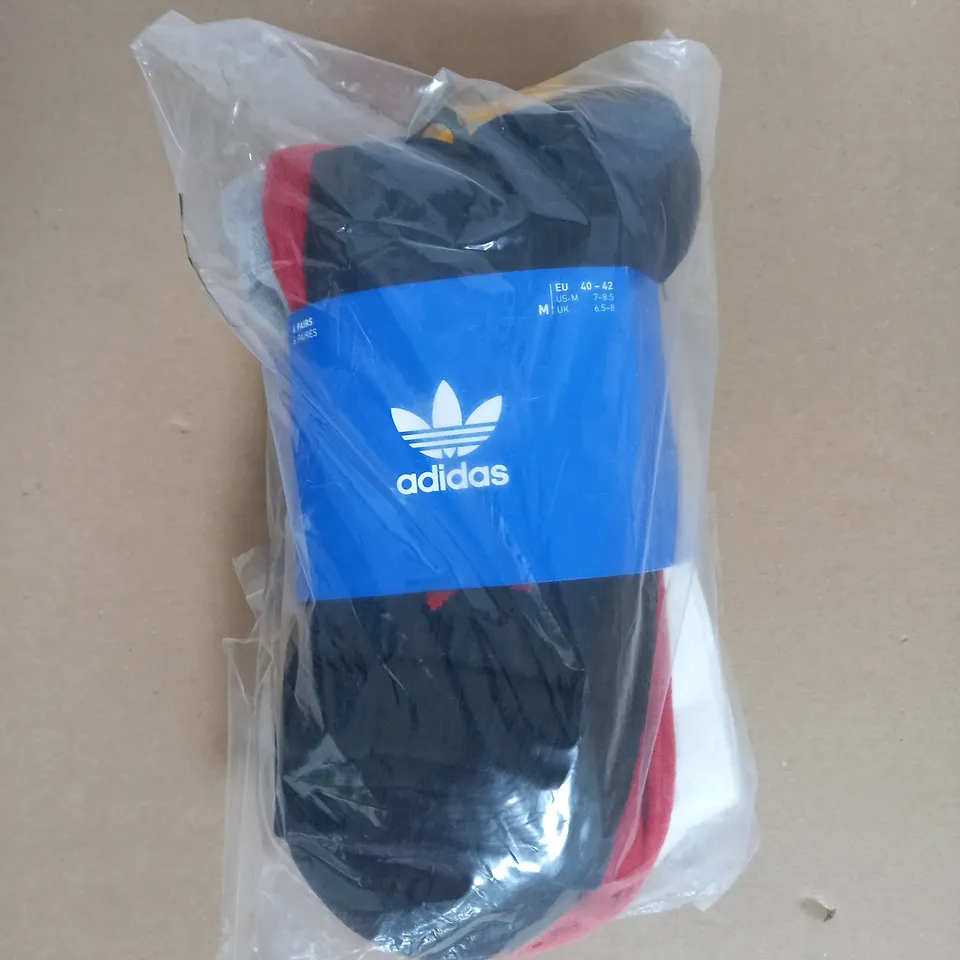 ADIDAS 6 PACK CREW NECK SOCKS IN MULTI COLOUR SIZE M