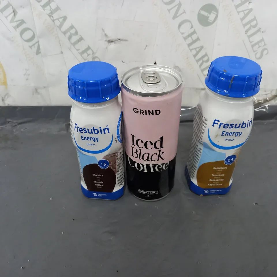 GRIND ICED BLACK COFFEE AND FRESUBIN ENERGY DRINK 