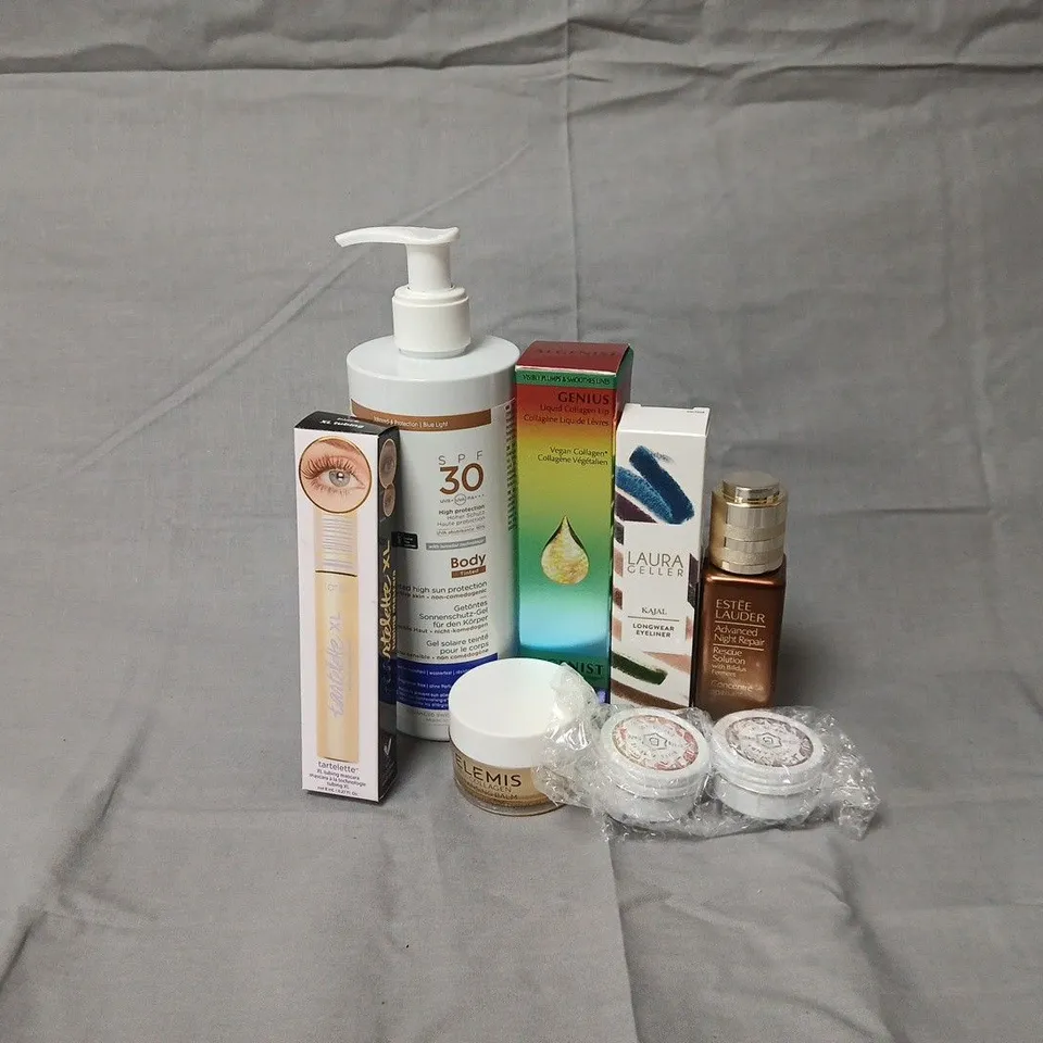 APPROXIMATELY 15 ASSORTED COSMETICS ITEMS TO INCLUDE ULTRASUN SPF30 TINTED HIGH SUN PROTECTION, TARTELETTE XL TUBING MASCARA, LIQUID COLLAGEN LIP, ETC