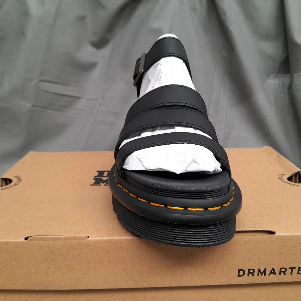 BOXED DR MARTENS BLAIRE BLACK BOOT SANDALS - UK 5