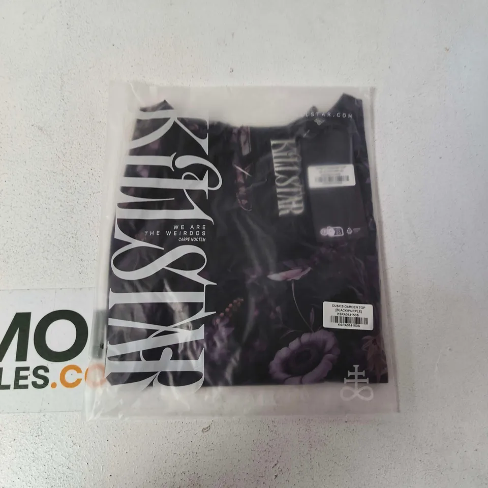 BRAND NEW BAGGED KILLSTAR DUSKS GARDEN TOP IN BLACK & PURPLE - S
