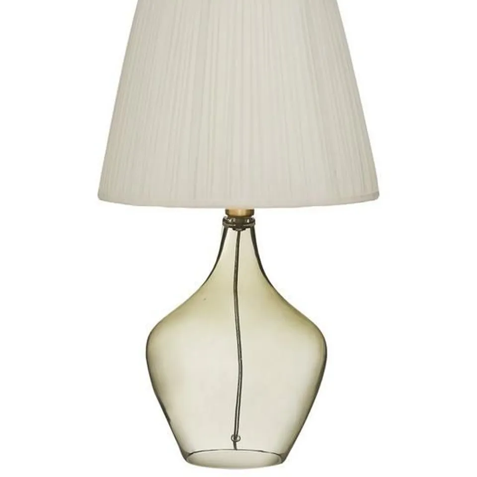 BOXED GRADE 1 CHELSEA GLASS TABLE LAMP WITH PLEATED SHADE (1 BOX)