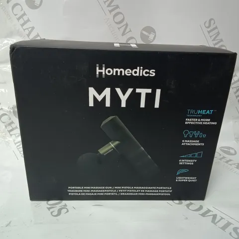 BOXED HOMEDICS MYTI PORTABLE MINI MASSAGE GUN