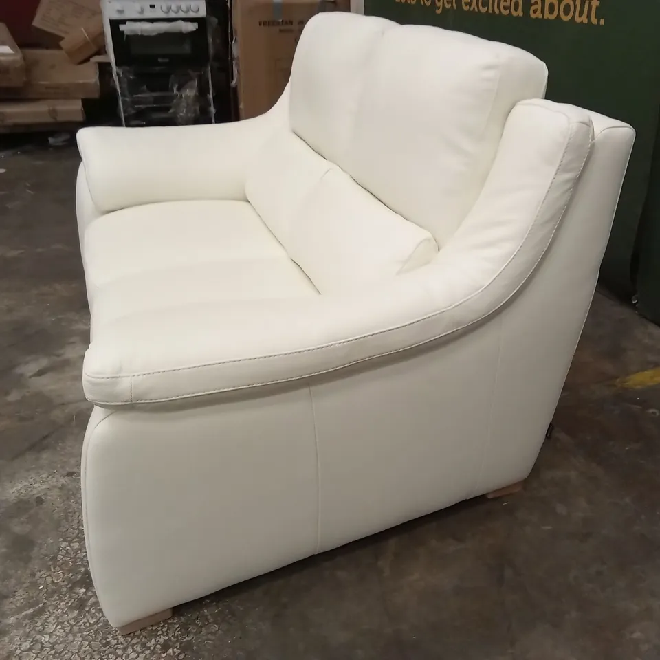 QUALITY DESIGNER ITALIAN MADE DEGANO 2 SEATER LEATHER SOFA - WHITE
