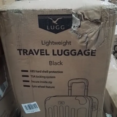 BOXED LUGG LIGHTWEIGHT TRAVEL SUITCASE -BLACK-