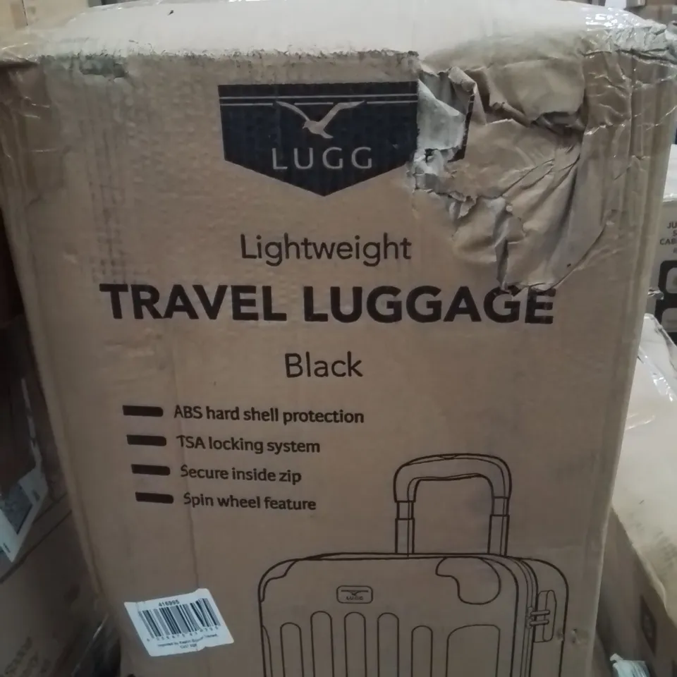 BOXED LUGG LIGHTWEIGHT TRAVEL SUITCASE -BLACK-