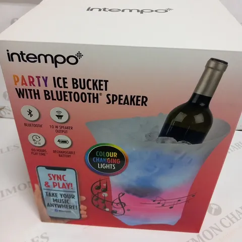 4 BRAND NEW BOXED INTEMPO PARTY ICE BUCKETS WITH BLUETOOTH SPEAKER
