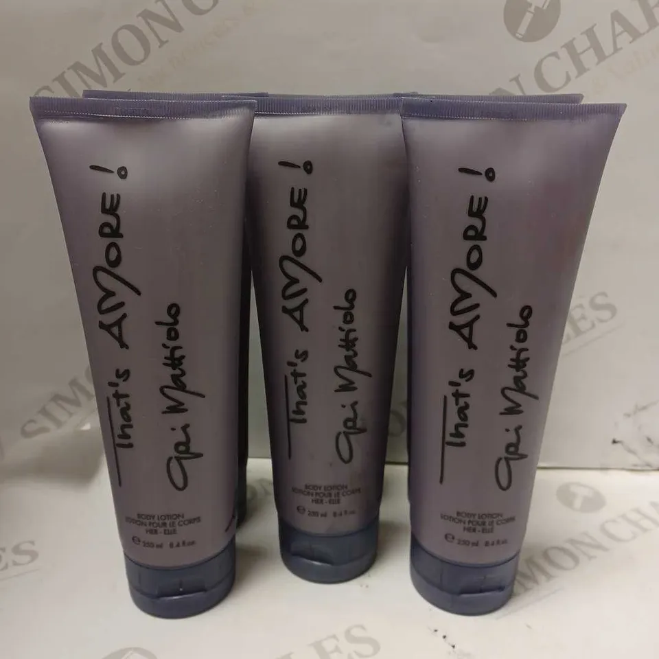 LOT OF 6 X 250ML GAI MATTIOLO THAT'S AMORE! HER BODY LOTION