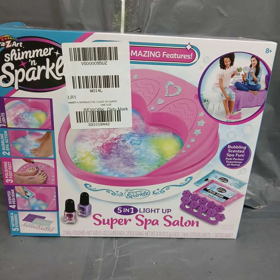 BOXED SHIMMER N SPARKLE 5 IN 1 LIGHT UP SUPER SPA SALON