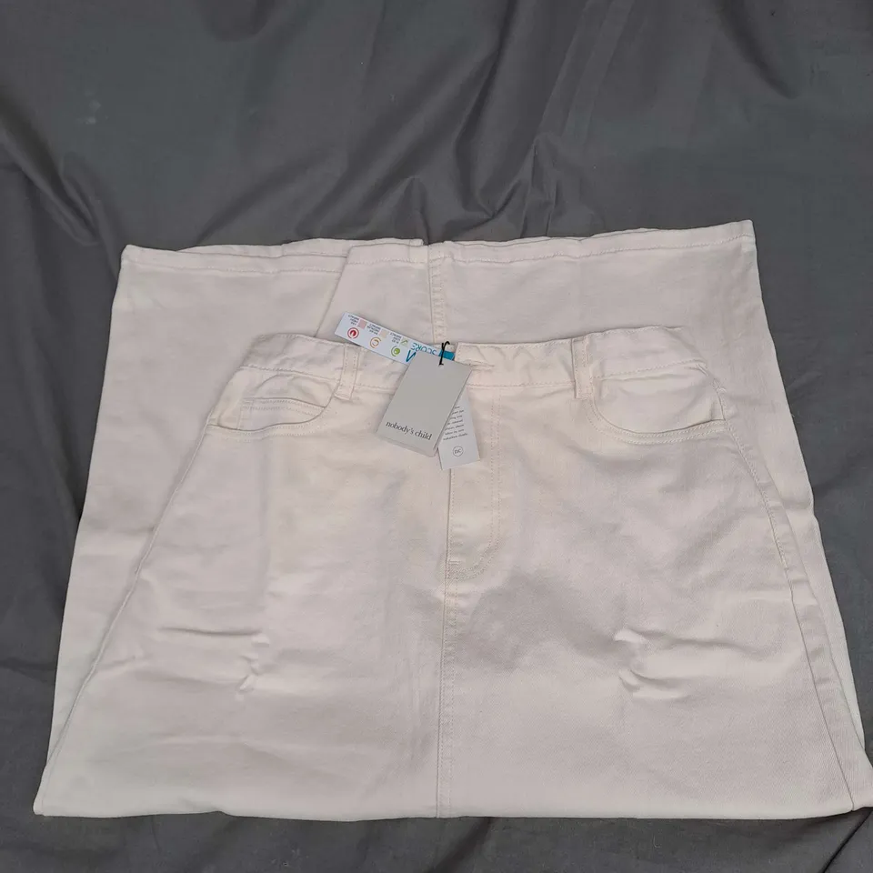 NOBODY'S CHILD MIDI DENIM COLUMN SKIRT IN CREAM SIZE 12