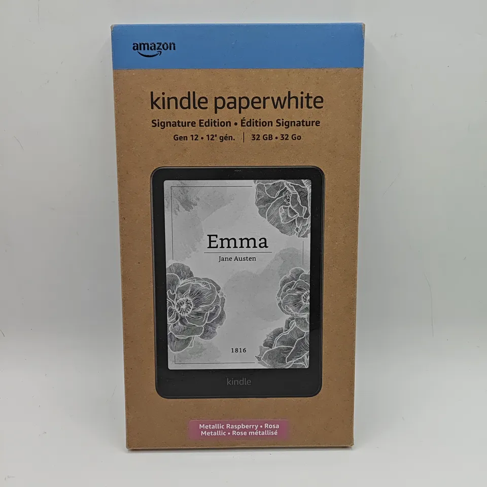 SEALED AMAZON KINDLE PAPERWHITE SIGNATURE EDITION E-READER GEN-12 32GB IN METALLIC RASPBERRY