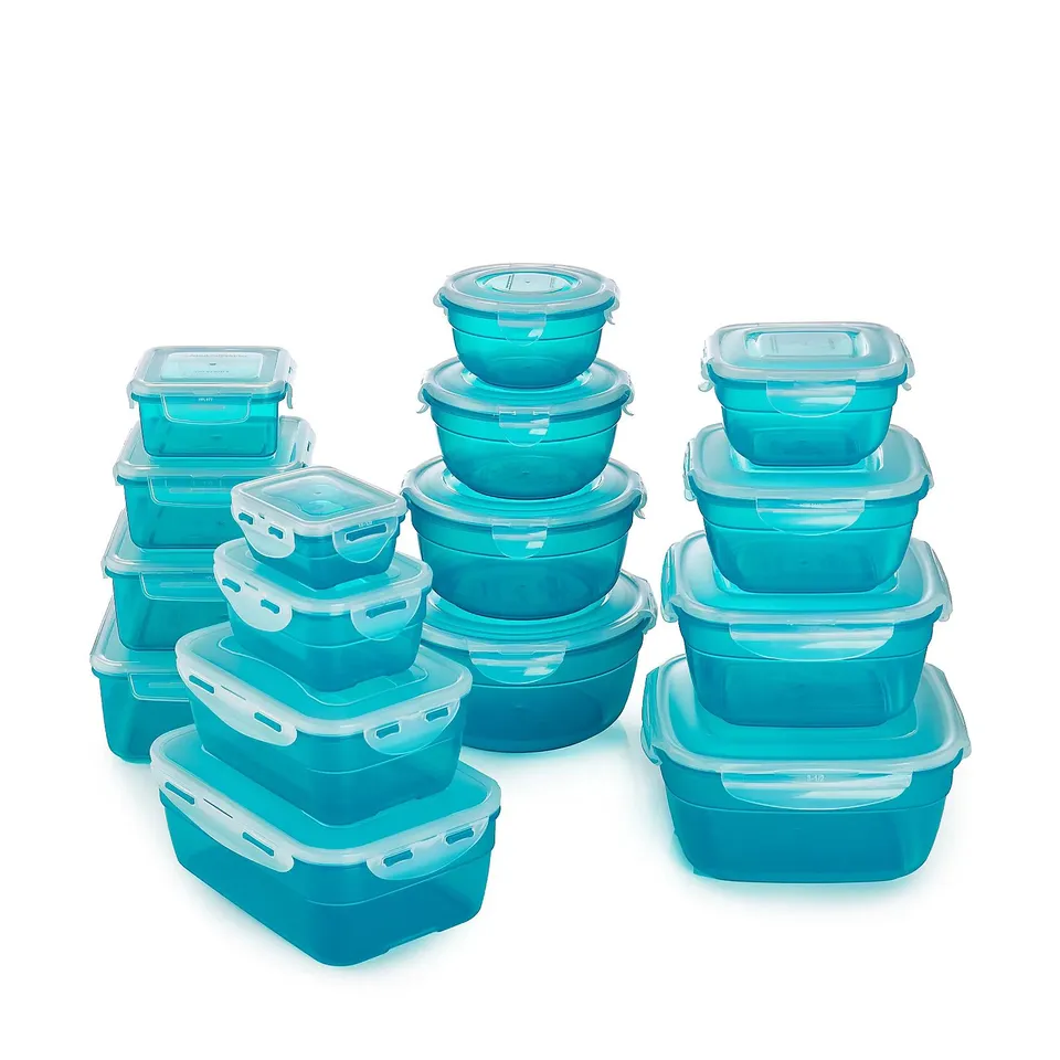 LOCK & LOCK 16 PIECE ASSORTED NESTABLE SET - TURQUOISE