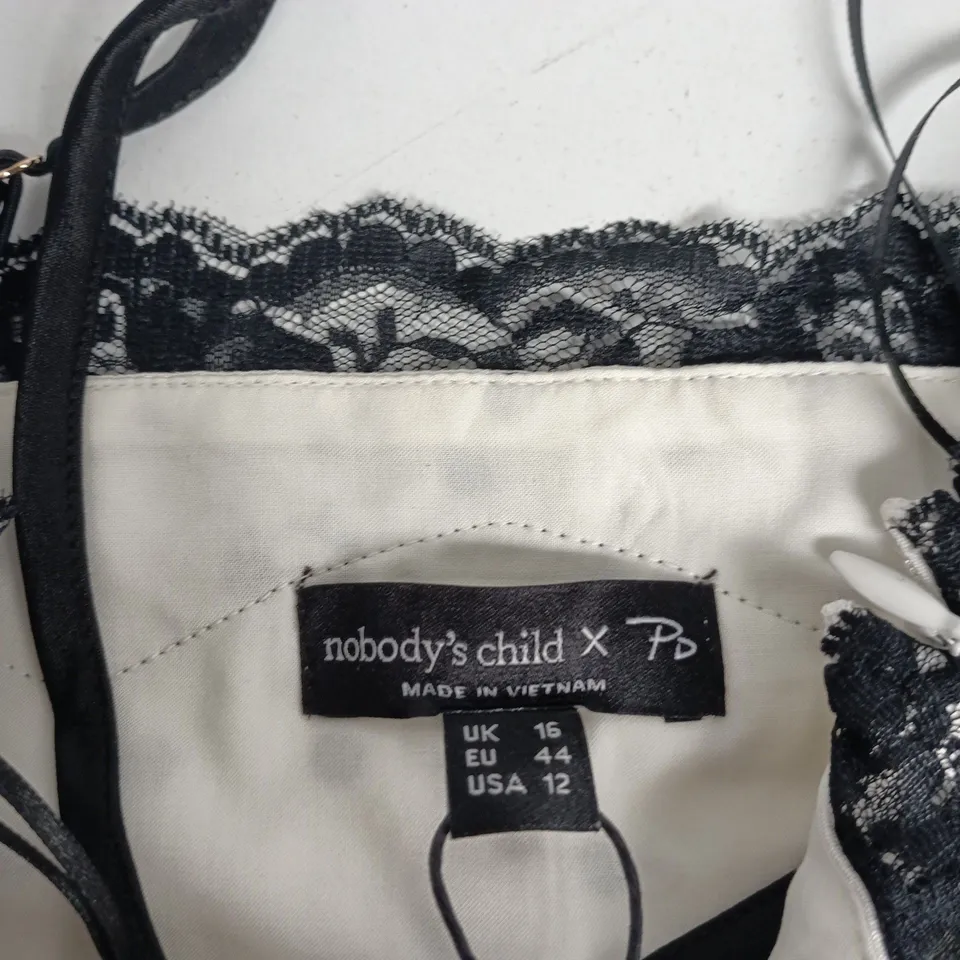 NOBODY'S CHILD X POPPY DELEVINGNE – LAUREN LACE TRIM DRESS, WHITE, UK 16