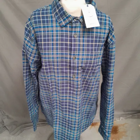 SEASALT CORNWALL MENS THOMAS STREET SHIRT IN BLUE BUOY MARITIME SIZE L