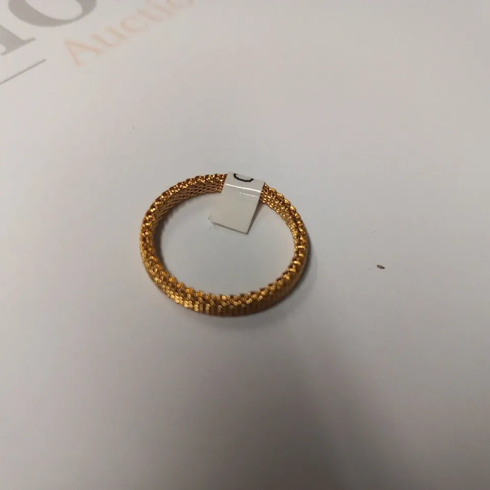 BERING GOLD PLATED MESH INNER RING SIZE 7