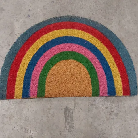 BAGGED NICOLA SPRING COIR HALF MOON RAINBOW DOOR MAT - 60 x 40cm