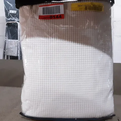 BOX CUSHION SOFA SLIPCOVER - FOR A 3 SEATER SOFA 245 X 220CM (CREAM)