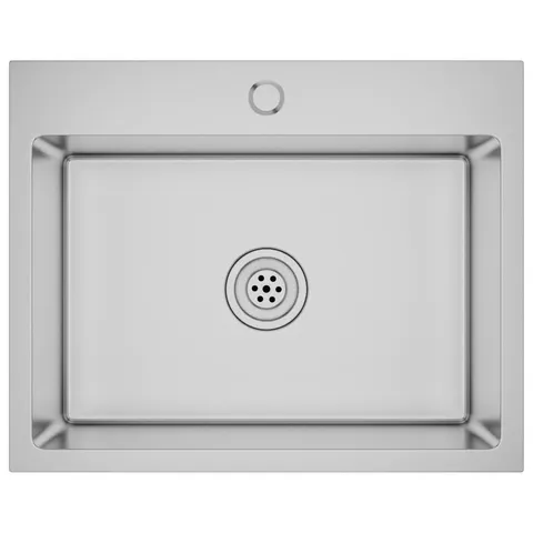 BOXED VIDAXL HANDMADE KITCHEN SINK STAINLESS STEEL SILVER - 55×44×20CM