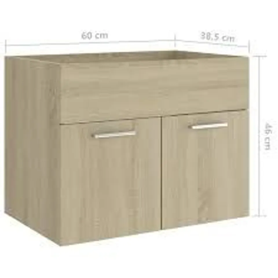 BOXED ELIONA 60CM W X 46CM X 39CM D WALL MOUNTED SINK CABINET 