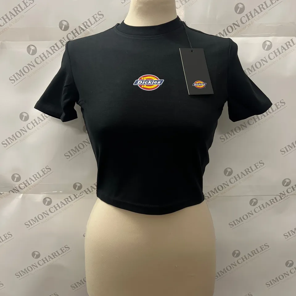 DICKIES MAPLE VALLEY CROP T-SHIRT IN BLACK SIZE S