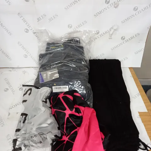 LARGE BOX OF ASSORTED CLOTHING ITEMS IN VARIOUS COLOURS AND SIZES INCLUDING TROUSERS , TOPS AND JUMPERS 