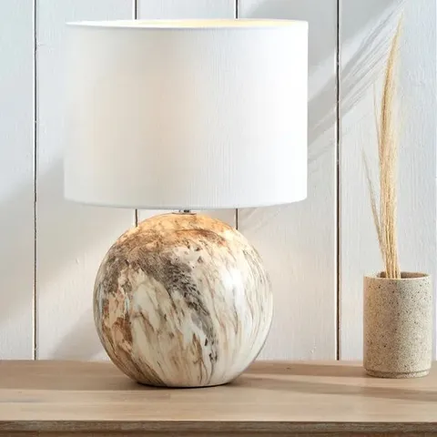 BOXED PACIFIC VIEJO NATURAL STONE EFFECT CERAMIC TABLE LAMP