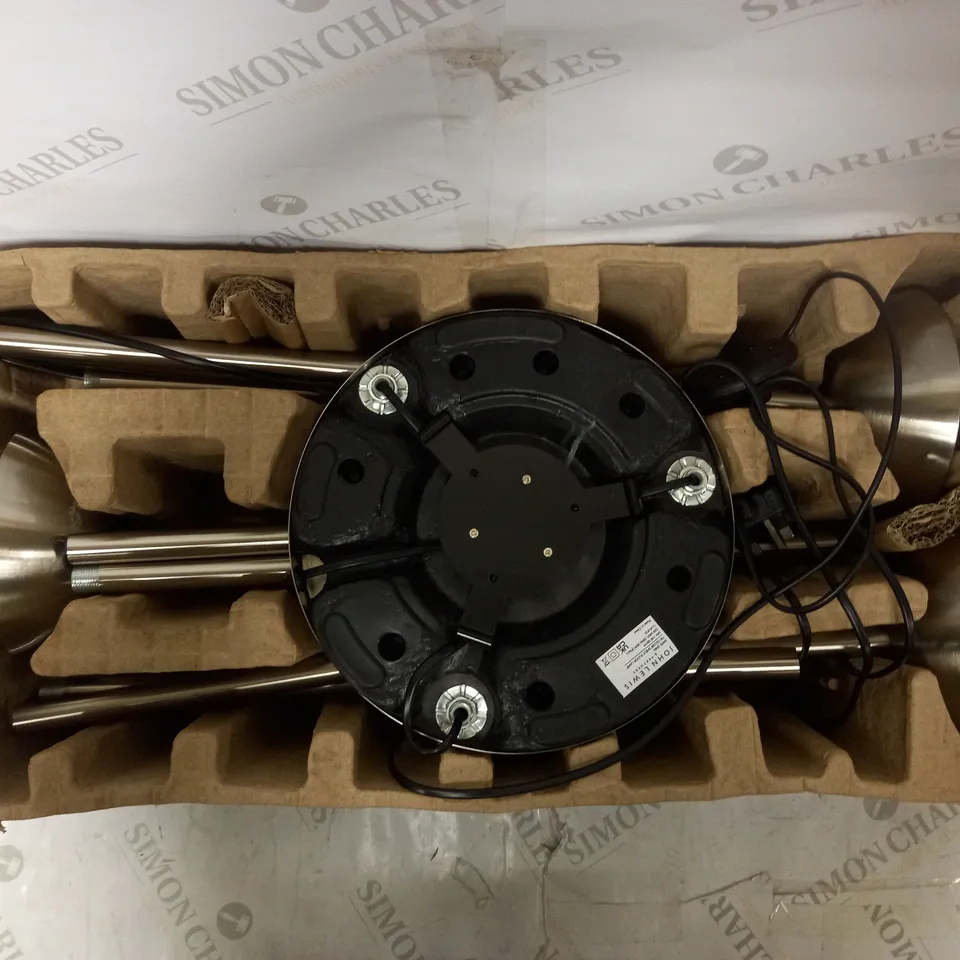 JOHN LEWIS TRI GLOBE SHELF FLOOR LAMP, BLACK