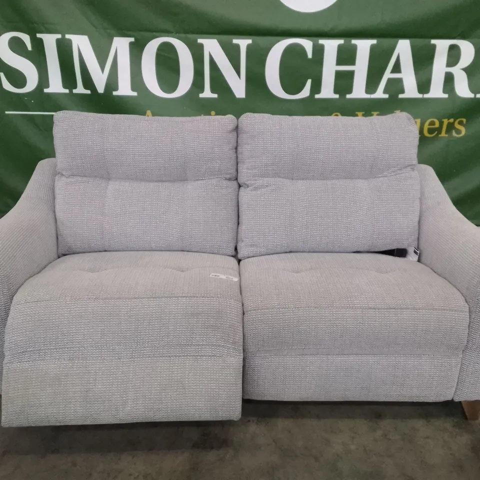 QUALITY DESIGNER G-PLAN RILEY LARGE ELECTRIC RECLINER DBL SOFA - SAHARA SLATE FABRIC 