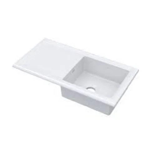 BOXED TRADITIONAL KITCHEN SINK CERAMIC 1.5 BOWL - WHITE (1 BOX)