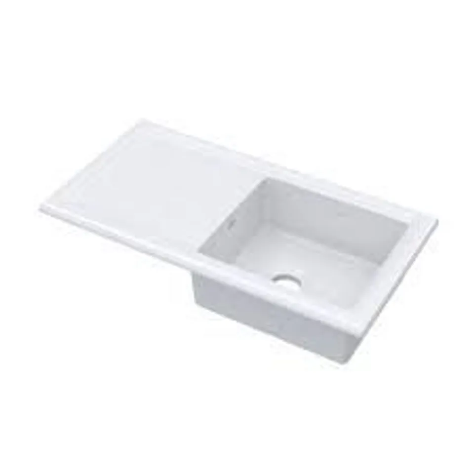 BOXED TRADITIONAL KITCHEN SINK CERAMIC 1.5 BOWL - WHITE (1 BOX)
