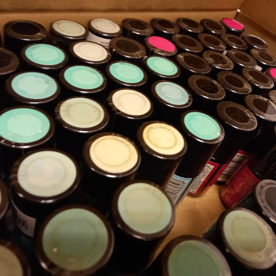 BOX OF APPROX 50 X 8ML ASSORTED ALESSANDRO STRIPLAC PEEL-OFF UV LED NAIL POLISH #507 ROCOCO RED & #62 SURFIN USA