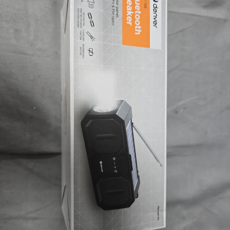 DENVER BLUETOOTH SPEAKER – PORTABLE, WITH SOLAR PANEL 