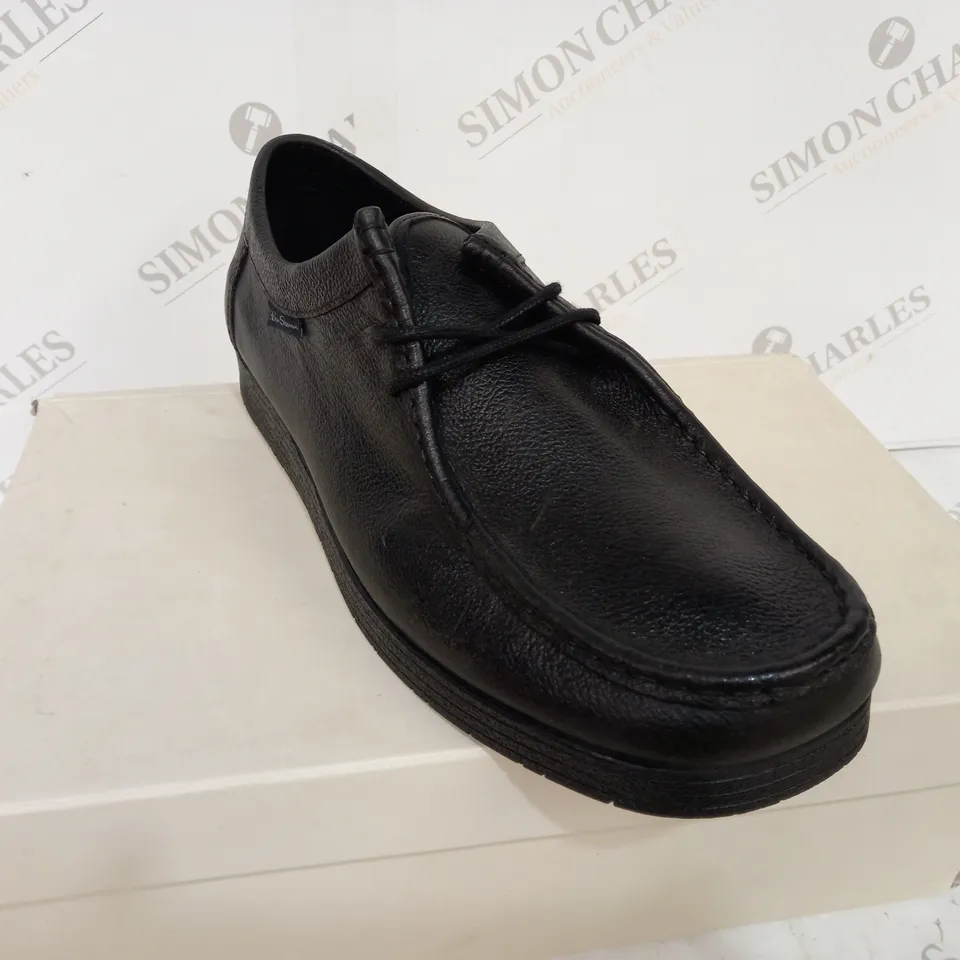 BOXED ORIGINAL BEN SHERMAN BLACK LEATHER SHOES - SIZE 11