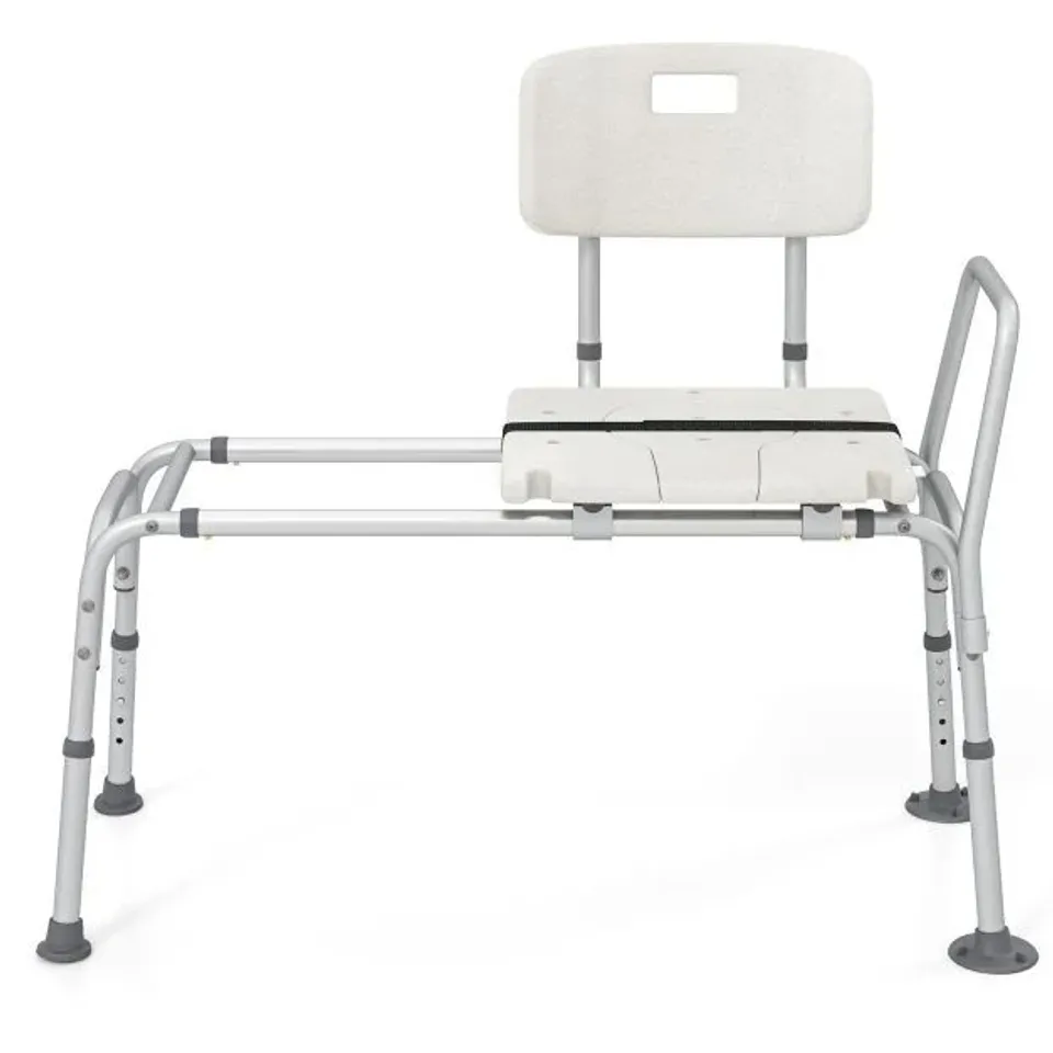 BOXED SLIDING TUB TRANSFER BENCH ADJUSTABLE INSIDE BATHTUB CHAIR WITH SAFETY BELT