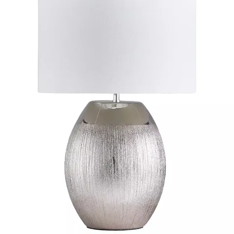 BOXED SILVER GLITTER TABLE LAMP