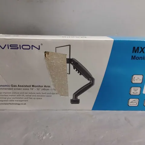 BOXED INVISION GAS ASSISTED MONITOR ARM 