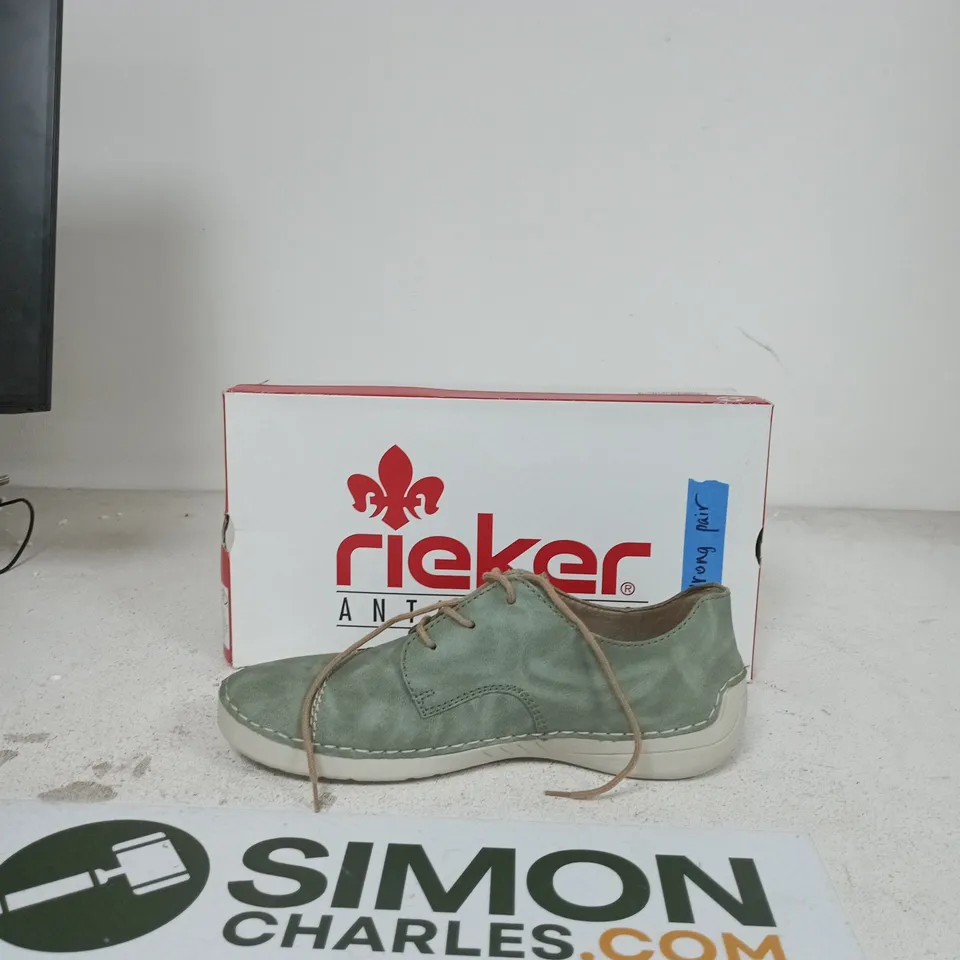 RIEKER WOMEN’S TEAL LACE-UP SHOES – ANTISTRESS EU SIZE 40