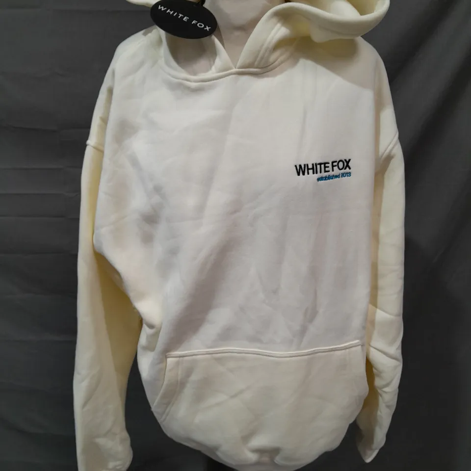WHITE FOX HEARTS NOT IN IT OVERSIZED HOODIE IN CREAM - M/L