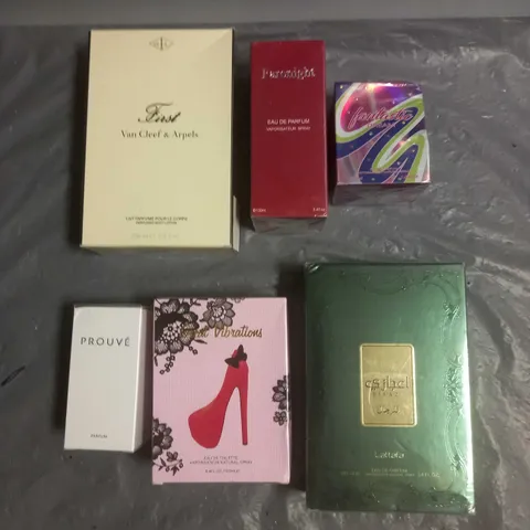 BOX OF APPROX 6 ASSORTED SEALED BOXED FRAGRANCES TO INCLUDE - GREAT VIBRATIONS EAU DE TOILETTER - PROUVE PARFUM - FANTASTIC DREAM EAU DE PARFUM - ETC