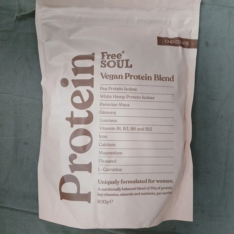 FREE SOUL CHOCOLATE FLAVOUR VEGAN PROTEIN BLEND (600G)