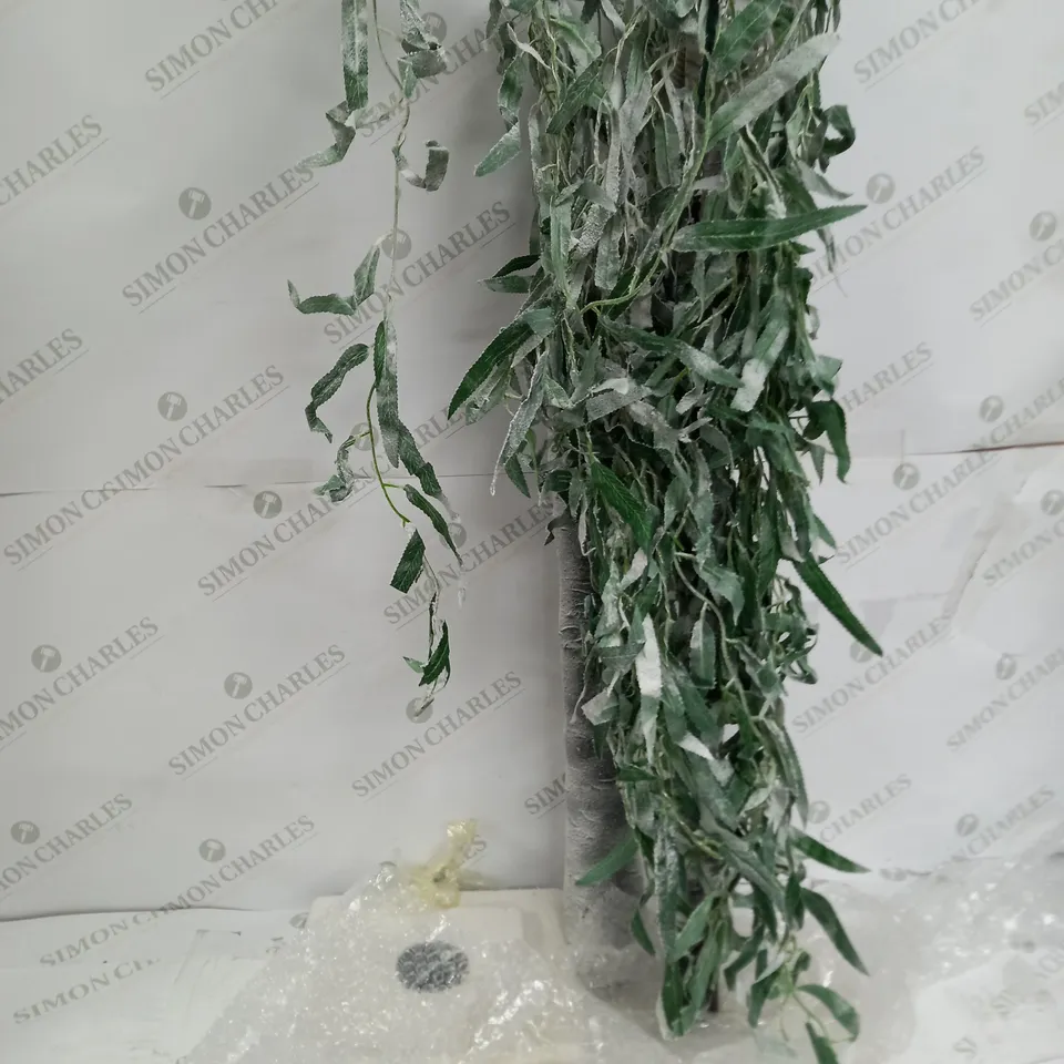 BOXED ALISON CORK 180CM PRE-LIT GREEN LEAF DETAIL INDOOR WILLOW TREE (COLLECTION ONLY)
