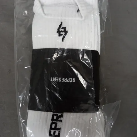 REPRESENT PACK OF 3 PAIRS OF TEAM 247 SOCKS IN WHITE ONE SIZE