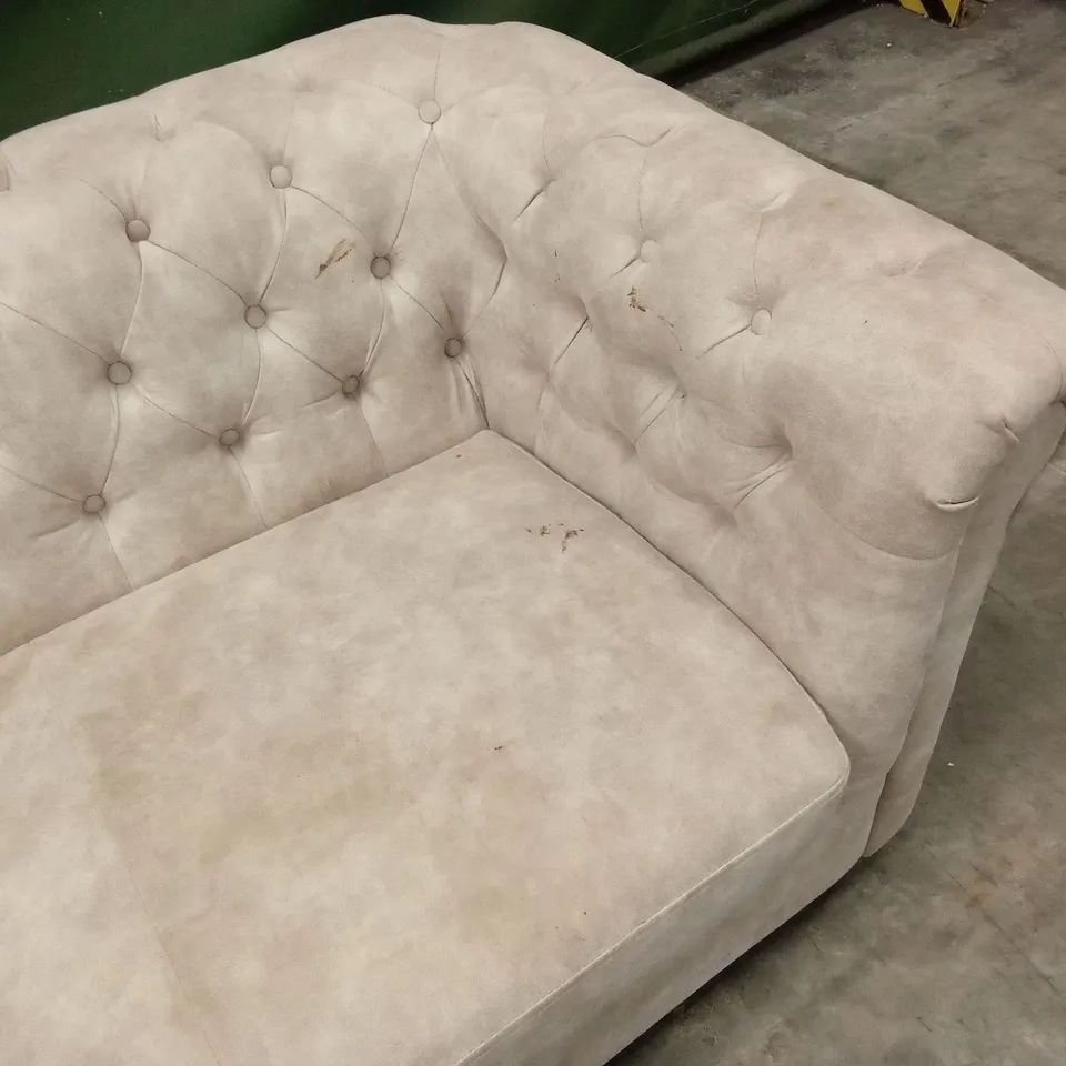 CHESTER LEATHER LOOK 3 SEATER SOFA - PEBBLE RRP £999