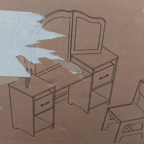 BOXED DRESSING TABLE WITH MIRROR (1 BOX)