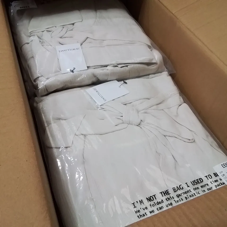 BOXED BRAND NEW APPROXIMATELY 10 JD WILLIAMS WIDE WRAP TROUSERS COOL STONE SIZE 22