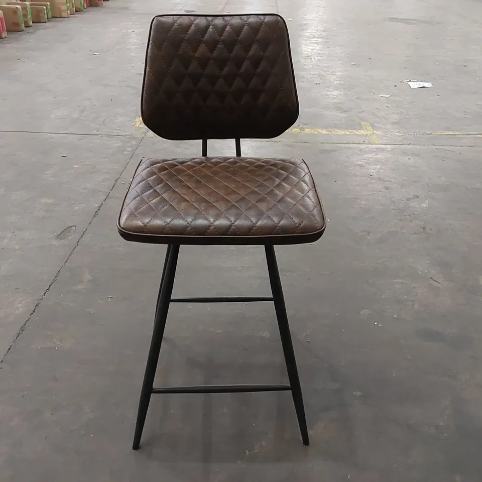 DESIGNER BROWN FAUX LEATHER BAR CHAIR (1 ITEM)